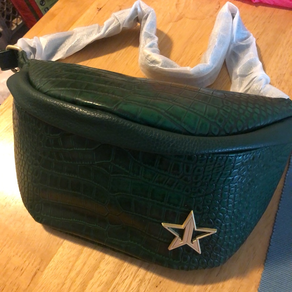 Jeffree star green crocodile cross body bag nwt